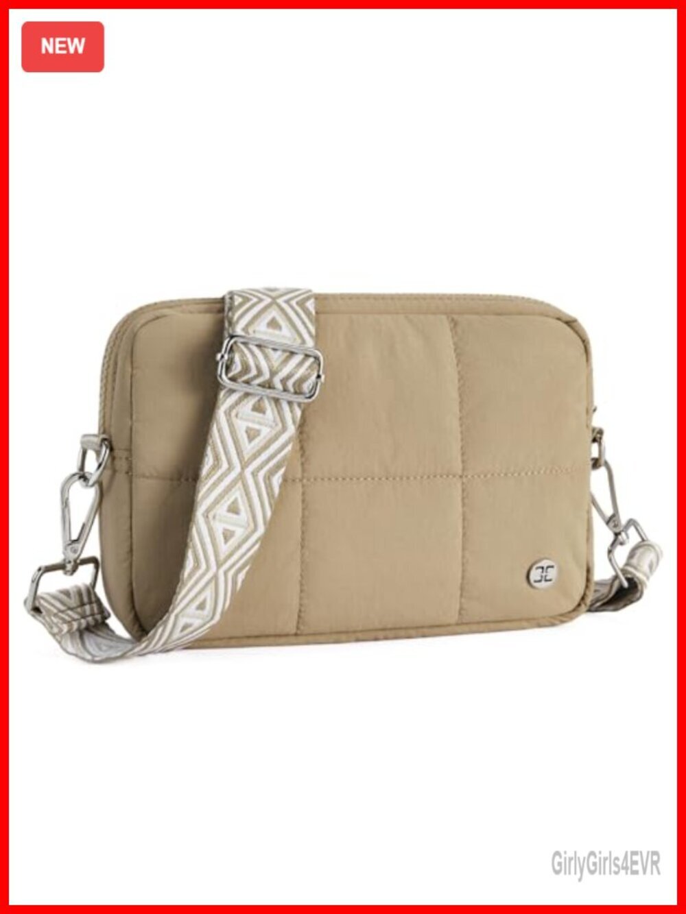 Crossbody Bag with Guitar Strap Lightweight Puffer Shoulder Bag for Travel